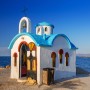 Beautiful chapel on the coast of Kato Galatas on Crete, Greece