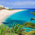 The beach Playa de Morro Jable. Fuerteventura, Spain.
